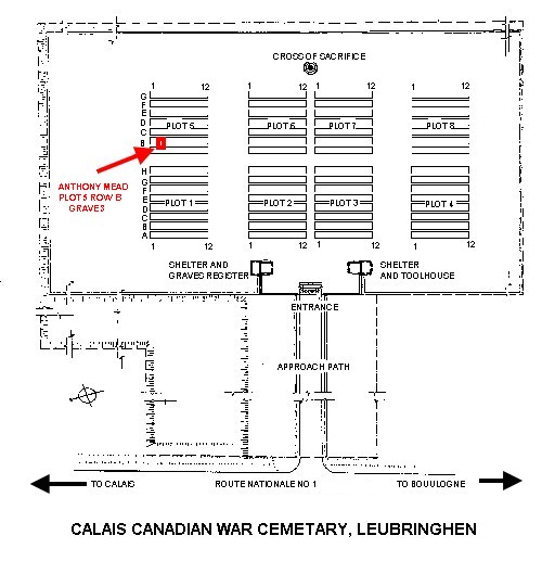 Calais Canadian War Cemetery layout