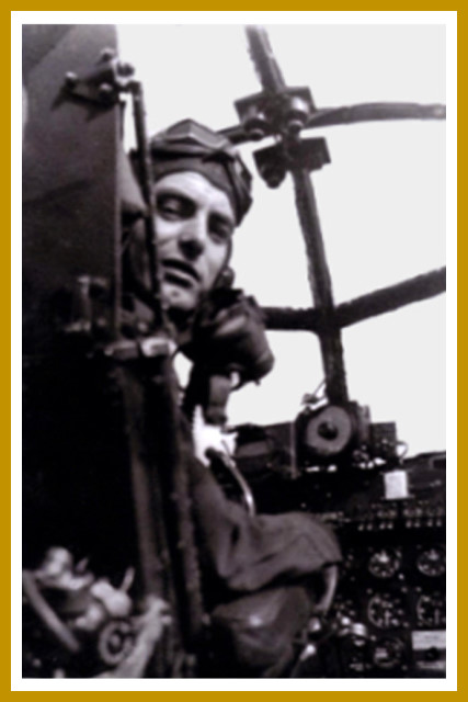 Gordon in his Lancaster Cockpit 1944
