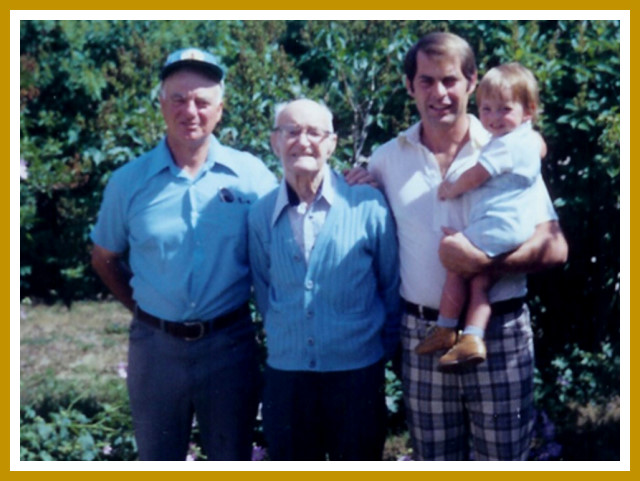 Gordon with his Dad, Son & Grandson in 1978